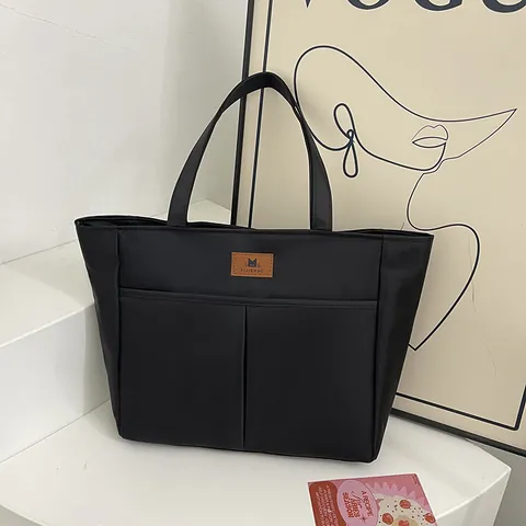 Borsa Tote da Donna in Nylon ad Alta Capacità Moda Street Orecchini a Tracolla per Pendolarismo Scuola Quotidiano Borsa per Studenti