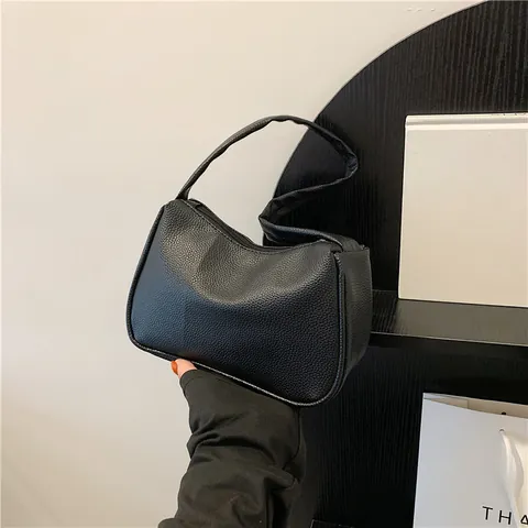Γυναικεία Τσάντα Μασχάλης από Δέρμα PU Trendy Casual Μικρή Τετράγωνη Τσάντα Ώμου Με Φερμουάρ Καθημερινή Τσάντα Χειρός