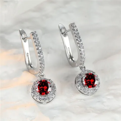 Vintage Runde Zirkonia Halo Ohrhänger Für Damen Exquisite Kupfer Vollbesatz Schmuck Für Hochzeit Party Bankett Geschenk
