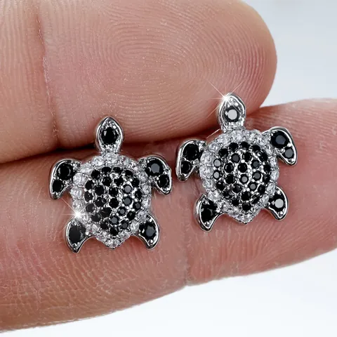Simpatici Orecchini A Bottone A Forma Di Tartaruga Marina Per Donna Orecchini In Rame Con Zirconia Intarsiata Gioielli Di Moda