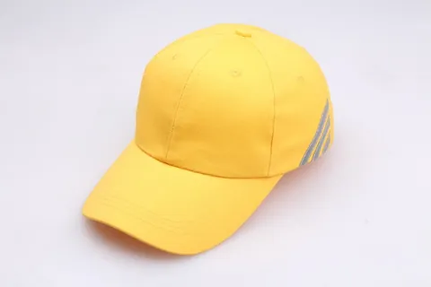 Kids Safety Yellow Baseball Cap Reflective Stripes Cotton Adjustable Sun Hat For School Children Outdoor High Visibility Hat