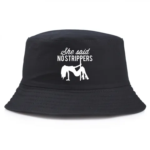 Unisex Βαμβακερό Καπέλο Bucket Με Χιουμοριστική Εκτύπωση Σχέδιο She Said No Strippers Σκίαστρο Καπέλο Ψαρά Πάρτι