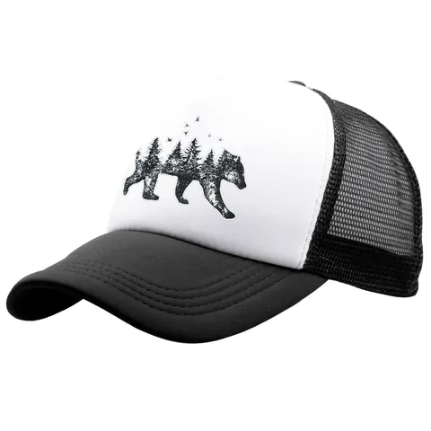 Wald Bär Druck Trucker Hut Für Damen Herren Netz Baseball Kappe Outdoor Sonnenschutz Sommer Atmungsaktiv Snapback Hut