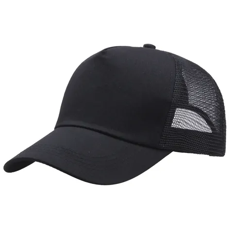 Breathable Mesh Baseball Cap Adjustable Trucker Hat For Men Women Cotton Twill Solid Color Sun Protection Outdoor Headwear