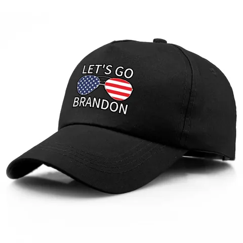 Berretto da Baseball in Cotone Unisex Stampa Slogan Pattern Occhiali da Sole Bandiera Americana Regolabile Moda