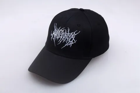 Berretto da Baseball Gothic Street Punk in Cotone Ricamato DAD Cappello Uomo Donna Fibbia in Metallo Regolabile Hip Hop Streetwear Nero