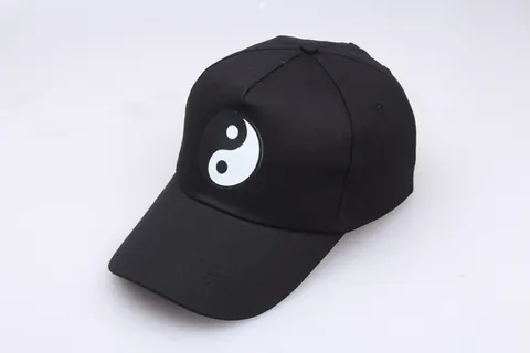 Berretto da Baseball in Cotone con Stampa Yin Yang Taiji Uomo Donna Regolabile Casual Parasole Snapback Cappello Nero Moda Sport All'aperto