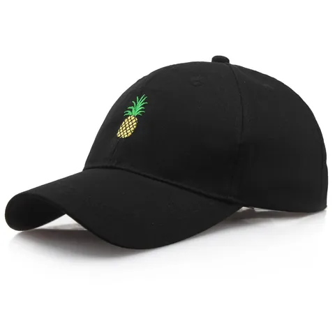 Unisex Cotton Pineapple Embroidery Baseball Cap Adjustable Casual Sun Hat Fashion Snapback For Men Women Tropical Style