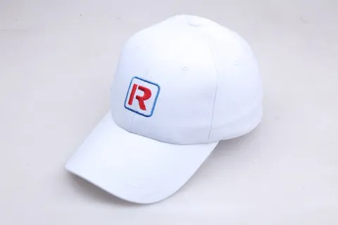 Berretto da Baseball Unisex in Cotone Bianco Con Ricamo Lettera R Rossa Cappello da Sole Sportivo Regolabile per Uomo Donna