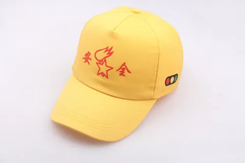 Kids Yellow Safety Baseball Cap Cotton Adjustable Sun Hat With Traffic Light Embroidery For Students Children School