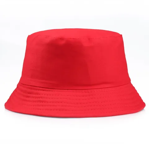 Unisex Cotton Solid Color Bucket Hat Flat Top Sun Shade Summer Outdoor Fisherman Hat For Men Women Casual Basin Cap