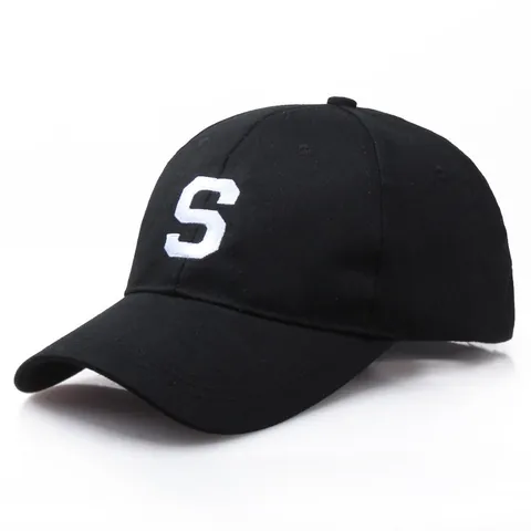 Casquette de Baseball Style Coréen avec Broderie Lettre S Homme Femme Coton Protection Solaire Réglable Hip Hop Chapeau Décontracté