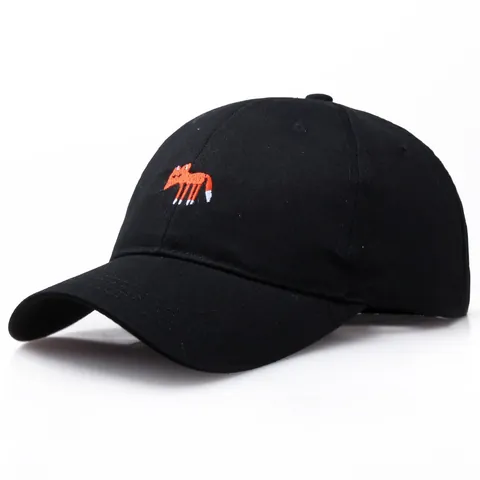 Fuchs Stickerei Baumwolle Baseballkappe Verstellbar Lässig Outdoor Sonnenhut Für Herren Damen Streetwear Mode Unisex Kopfbedeckung