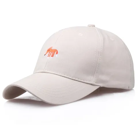 Fuchs Stickerei Baumwolle Baseballkappe Verstellbar Lässig Outdoor Sonnenhut Für Herren Damen Streetwear Mode Unisex Kopfbedeckung