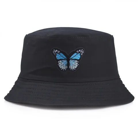 Γυναικείο Ανδρικό Casual Βαμβακερό Καπέλο Bucket Κέντημα Πεταλούδα Μινιμαλιστικό Προστασία από τον Ήλιο Αναδιπλούμενο Καλοκαιρινό Υπαίθριο Παραλία