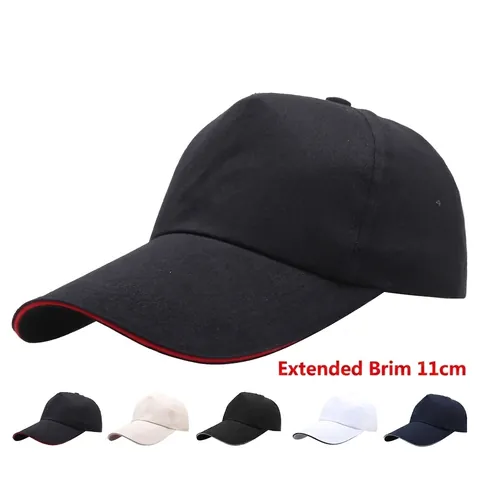 Berretto da Baseball in Cotone Unisex Con Tesa Extra Lunga Per Protezione Solare Circonferenza Testa Grande Sport All'aperto