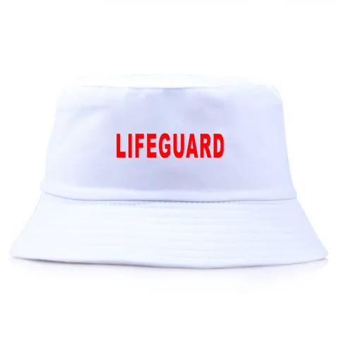 Βαμβακερό Καπέλο Bucket Με Τύπωμα Lifeguard Για Άνδρες Γυναίκες Καλοκαιρινή Προστασία Από Τον Ήλιο Παραλία Καπέλο Ψαρά