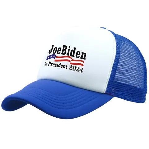 Joe Biden 2024 For President Campaign Trucker Hat Polyester Mesh Baseball Cap Adjustable Outdoor Election Theme US Flag Hat