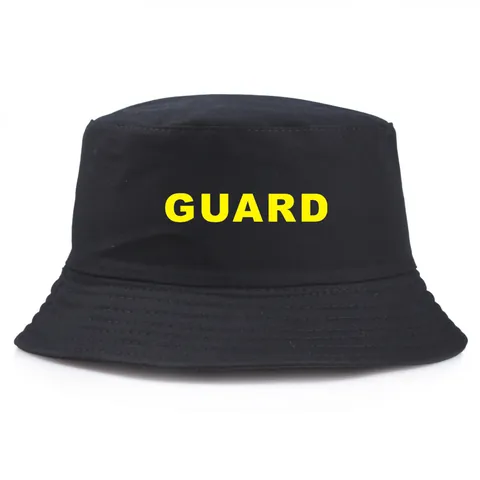 Bob en Coton avec Impression Lettre GUARD Unisexe Protection Solaire Extérieur Bord Court Chapeau de Pêcheur Décontracté Été