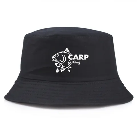 Cotton Carp Fishing Bucket Hat Outdoor Sun Protection Printed Fisherman Hat Casual Sun Hat For Women Men Accessories