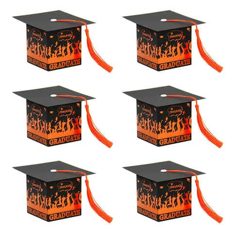 Graduation Academic Cap Shape Candy Box With Tassel Congrats Graduate Paper Gift Box For Graduation Party Favors Variety Colors