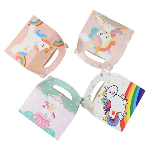 Boîtes Cadeaux Licorne Papier Sacs à Bonbons Avec Poignée Pour Anniversaire Enfants Baby Shower Cadeaux De Fête