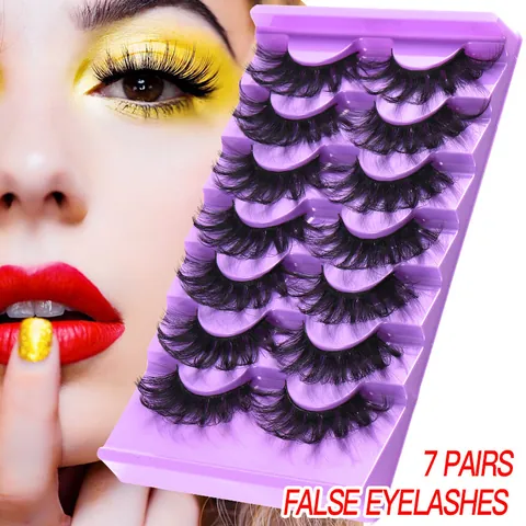3D Pestañas Postizas de Imitación de Visón Naturales Esponjosas Messy Densas Hechas a Mano para Mujer Maquillaje de Ojos