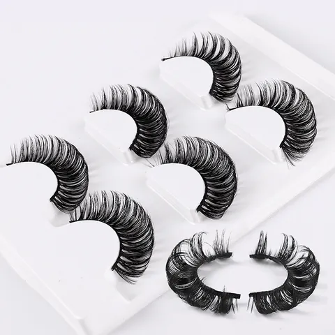 Russian Curl False Eyelashes Thick Crisscross Natural Synthetic Fiber Eyelash Extensions For Women Makeup Party