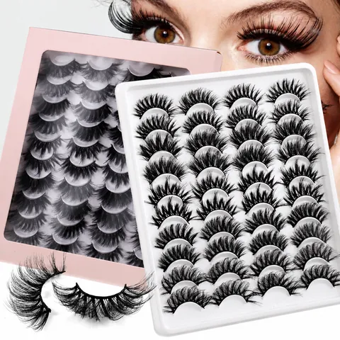 3D Faux Mink Nepwimpers Messy Dramatisch Kruislings Dik Lang Gekruld Herbruikbaar Oogmake-Up Extensie Vrouwen Beauty Tools