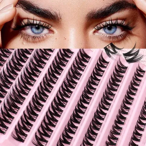 Natürliche DIY Segmentierte Cluster Wimpern Schwarze Kunstfaser Pfropfen Falsche Wimpern Voluminöse Lash Extensions Damen Schönheit