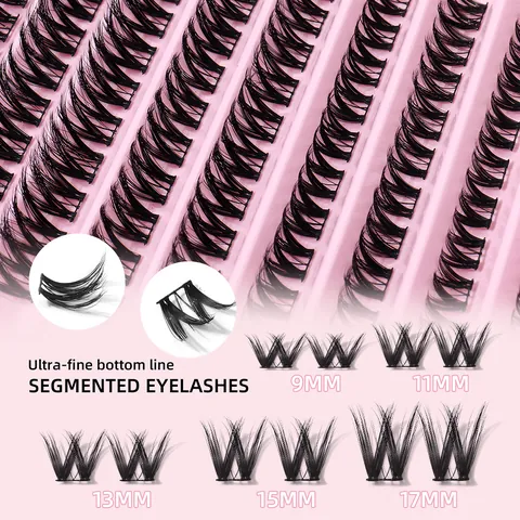 Natürliche DIY Segmentierte Cluster Wimpern Schwarze Kunstfaser Pfropfen Falsche Wimpern Voluminöse Lash Extensions Damen Schönheit