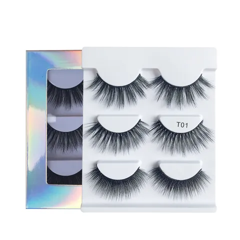 Dense Natural 6D False Eyelashes Laser Packaging Handmade Synthetic Mink Hair Voluminous Long Lash Extension Women Makeup