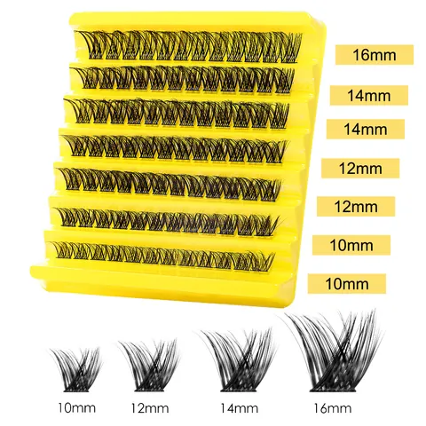 DIY Cluster Lashes Segmented False Eyelashes Natural Thick Voluminous C Curl PBT Fiber Extension Lash Clusters For Women Makeup Beauty