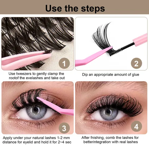 DIY Cluster Lashes Eyelash Extension Synthetic Fiber Natural Dense Grafting False Eyelashes Makeup Beauty Tools For Women