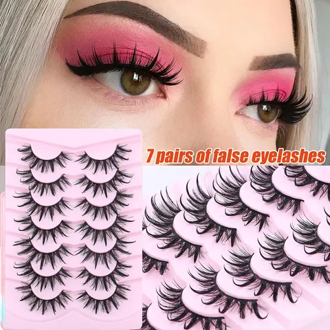 3D Fluffy False Eyelashes Natural Thick Curled Little Devil Style Faux Mink Lash Extension For Women Eye Makeup Beauty