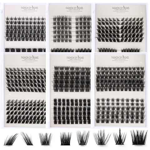 Kit d'Extension de Cils en Faux Vison DIY Avec Pince Pinceau Et Colle Maquillage des Yeux Volumineux Et Naturel