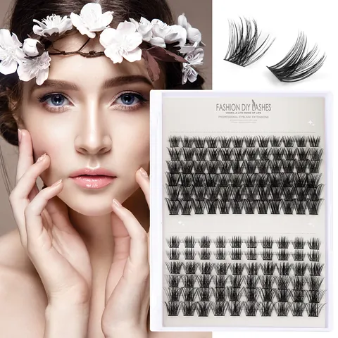Professional DIY Cluster Eyelashes Extension Faux Mink Individual Lashes Tweezers Glue Sealant Eye Makeup For Women