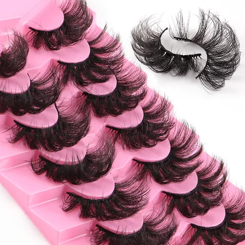 Dramatic Faux Mink False Eyelashes 8D Multilayer Fluffy Wispy Thick Long Messy Fake Eyelashes Makeup Tools For Women