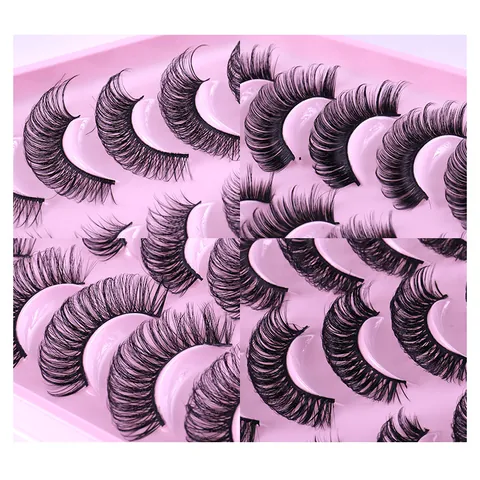 Ciglia Finte Russian DD Curl In Fibra Sintetica Naturale Folta Ciglia Riutilizzabili 8D Faux Mink Trucco Beauty Tools Donna