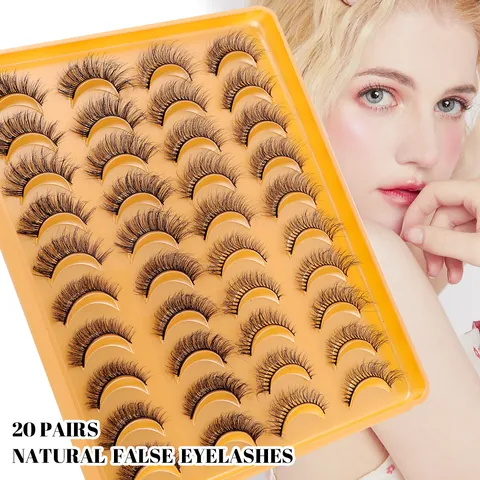 3D Natural False Eyelashes Messy Wispy Cross Faux Mink Synthetic Fiber Lash Collection Volume Cat Eye Makeup For Women