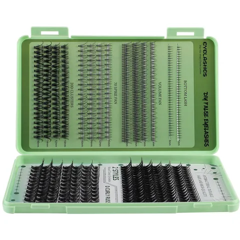 DIY Individual Eyelash Clusters Kit Synthetic Fiber Mixed Lengths With Lash Bond Seal And Remover Professional Eye Makeup Tools For Women