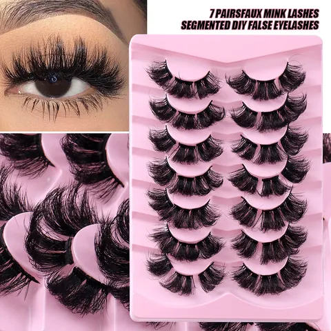 Segmented DIY False Eyelashes Faux Mink Lashes Fluffy 8D Wispy Dramatic Curly Fake Eyelashes Women Eye Makeup Beauty Tools