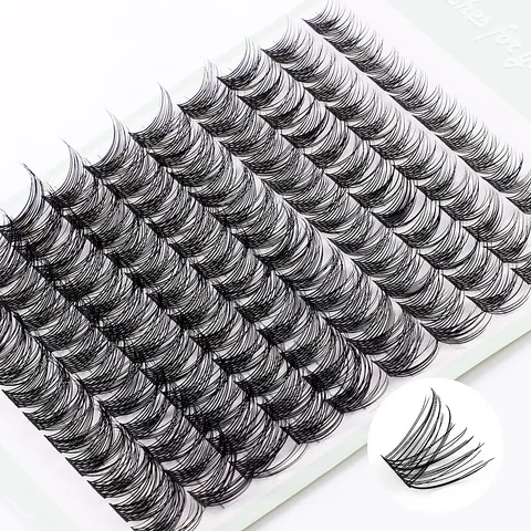 DIY Cluster Wimpern Kunstfaser Geschwungen Dick Falsche Wimpern Stil Mix Verlängerung Für Damen Make-up Beauty