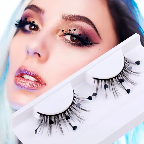 Ciglia Finte Esagerate di Halloween Ciglia Decorative a Forma di Cuore Fiore Farfalla Trucco da Scena Folte Ricce Moda