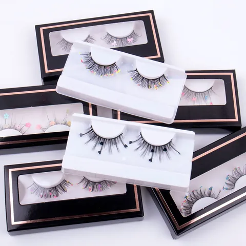 Ciglia Finte Esagerate di Halloween Ciglia Decorative a Forma di Cuore Fiore Farfalla Trucco da Scena Folte Ricce Moda