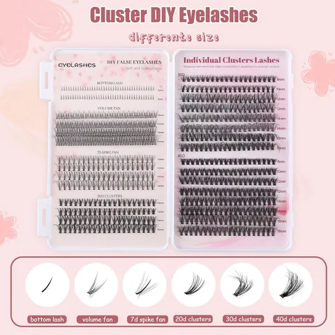 DIY Wimperclusters Kit 30D 40D Individuele Wimpers Mix 5-16mm Met Lijm Verwijderaar Pincet Wimperextensions Set Tools