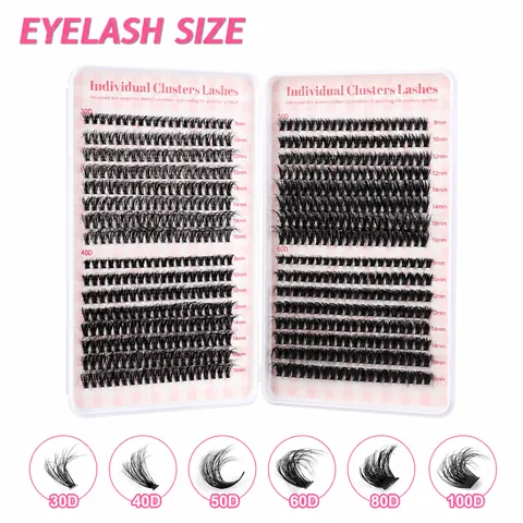 CMAYOME DIY Eyelash Extension Kit Individual Cluster Lashes Bond Seal Remover Tweezer Brush Professional Beauty Tool Kit