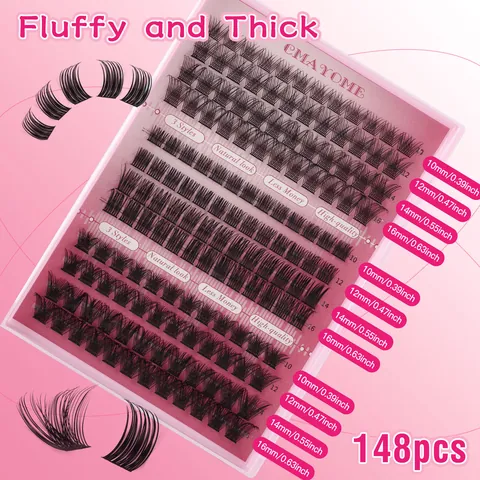 DIY Cluster Wimpers Verlenging Set Individuele Gesegmenteerde Valse Wimpers Gemengde Lengtes Met Wimperlijm Seal En Remover