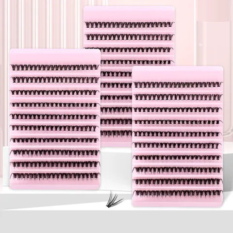 DIY Segmented Cluster False Eyelashes Natural Dense D Curl Individual Eyelashes Extension Black Synthetic Fiber Eyelashes For Women Makeup