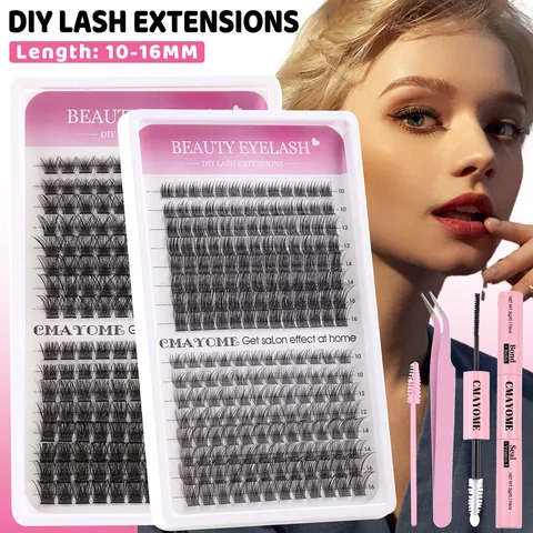 DIY Wimpernverlängerung Kit Cluster Wimpern Mit Lash Bond Und Seal Pinzette Bürste Natürliche Einzelne Wimpern Für Frauen
